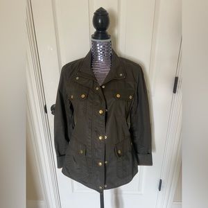 J.Crew green waxed jacket